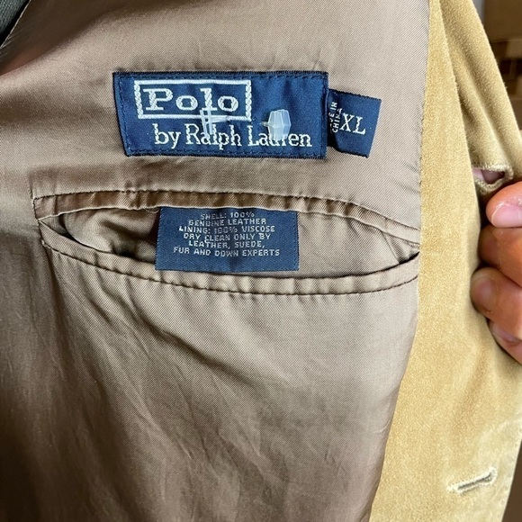 Polo Ralph Lauren Mens Brown Suede Three Button Blazer XL - Picture 10 of 12